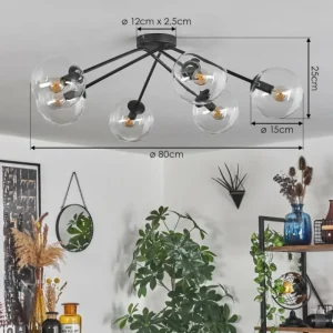 hofstein Plafonnier - Verre 15 cm Gastor Clair, 6 lumières* Lampes En Verre