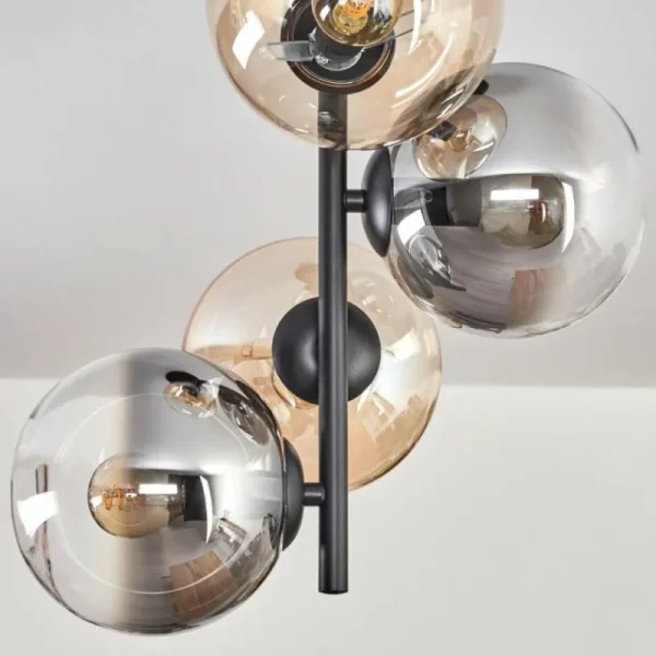 hofstein Plafonnier - Verre 15 cm Gastor Ambre, Clair, Fumé, 4 lumières* Lampes Modernes