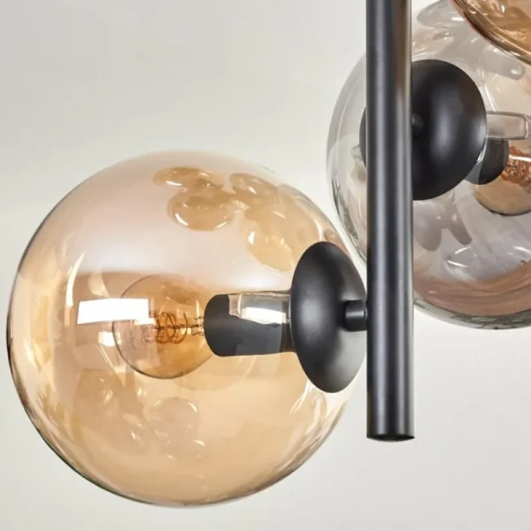 hofstein Plafonnier - Verre 15 cm Gastor Ambre, Fumé, 8 lumières* Lampes Modernes