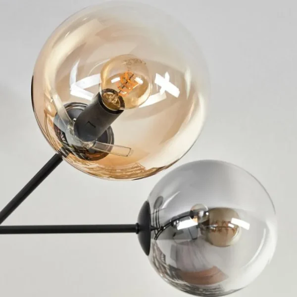 hofstein Plafonnier - Verre 15 cm Gastor Ambre, Clair, Fumé, 6 lumières* Lampes Modernes