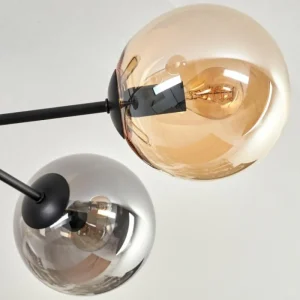 hofstein Plafonnier - Verre 15 cm Gastor Ambre, Fumé, 6 lumières* Lampes Modernes