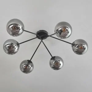 hofstein Plafonnier - Verre 15 cm Gastor Fumé, 6 lumières* Lampes Modernes