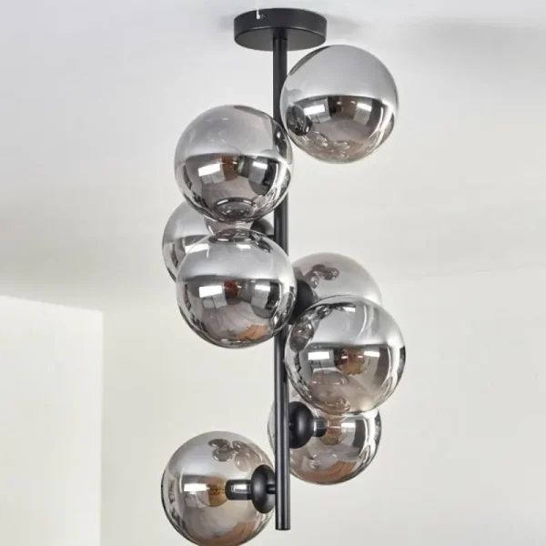 hofstein Plafonnier - Verre 15 cm Gastor Fumé, 8 lumières* Lampes Modernes