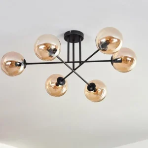 hofstein Plafonnier - Verre 15 cm Gastor Ambre, 6 lumières* Lampes En Verre