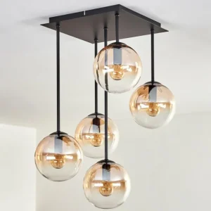 hofstein Plafonnier - Verre 15 cm Gastor Ambre, Clair, 5 lumières* Lampes En Verre