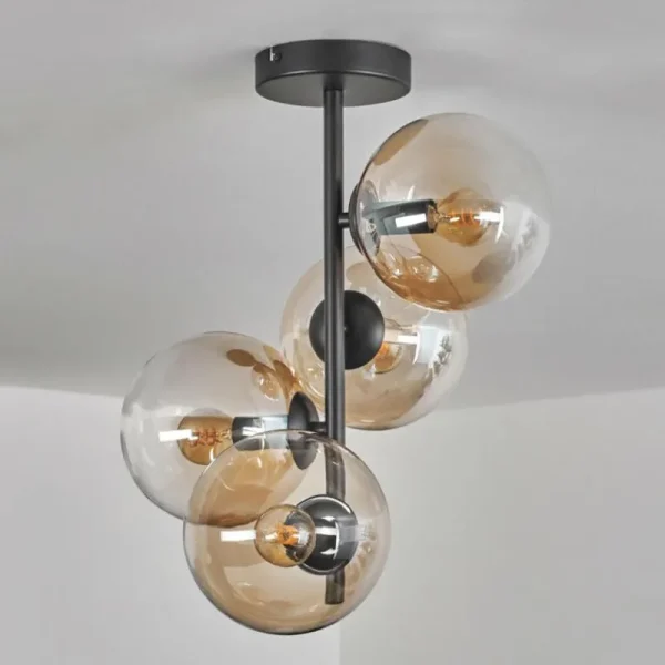 hofstein Plafonnier - Verre 15 cm Gastor Ambre, Clair, 4 lumières* Lampes En Verre