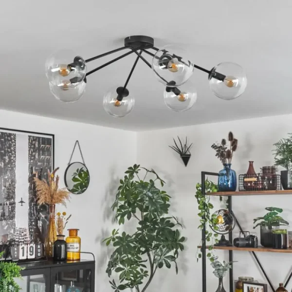 hofstein Plafonnier - Verre 15 cm Gastor Clair, 6 lumières* Lampes En Verre