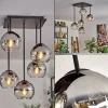 hofstein Plafonnier - Verre 15 cm Koyoto Chrome, Clair, 5 lumières* Lampes En Verre