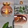 hofstein Plafonnier - Verre 20 cm Koyoto Or, Noir, 1 lumière* Lampes En Verre