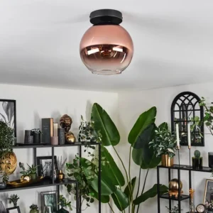 hofstein Plafonnier - Verre 20 cm Koyoto Clair, Cuivré, 1 lumière* Lampes En Verre