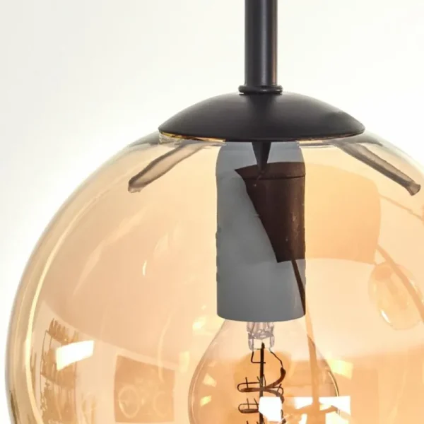 hofstein Plafonnier - Verre 15 cm Koyoto Ambre, 5 lumières* Lampes En Verre