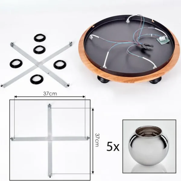 hofstein Plafonnier - Verre 15 cm Koyoto Écru, Noir, 5 lumières* Lampes Modernes