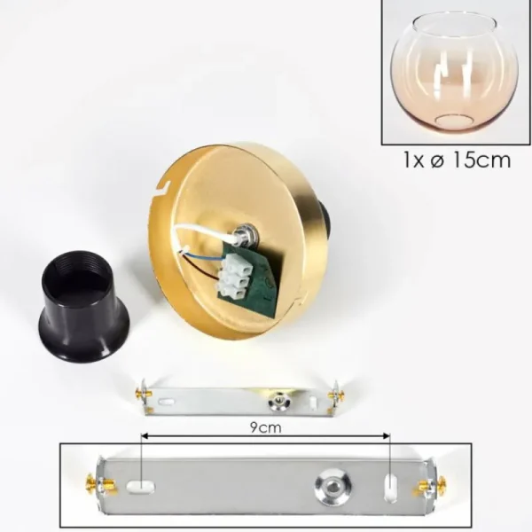 hofstein Plafonnier - Verre 15 cm Koyoto Ambre, Clair, 1 lumière* Lampes En Verre