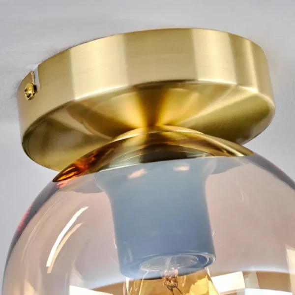 hofstein Plafonnier - Verre 15 cm Koyoto Ambre, Clair, 1 lumière* Lampes En Verre