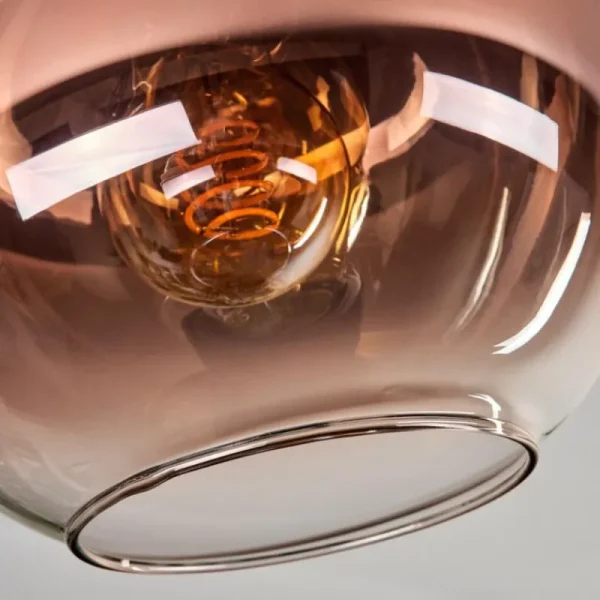 hofstein Plafonnier - Verre 20 cm Koyoto Clair, Cuivré, 1 lumière* Lampes En Verre