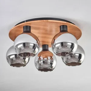 hofstein Plafonnier - Verre 15 cm Koyoto Écru, Noir, 5 lumières* Lampes Modernes