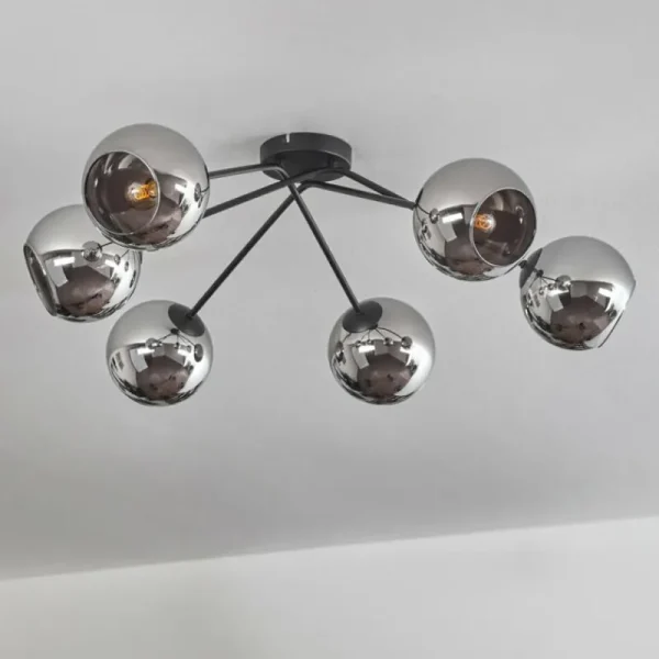 hofstein Plafonnier - Verre 15 cm Koyoto Chrome, 6 lumières* Lampes En Verre