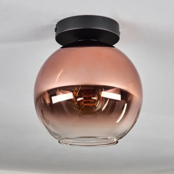 hofstein Plafonnier - Verre 20 cm Koyoto Clair, Cuivré, 1 lumière* Lampes En Verre