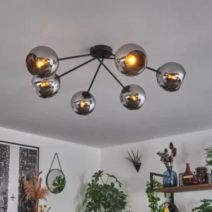 hofstein Plafonnier - Verre 15 cm Koyoto Chrome, 6 lumières* Lampes En Verre