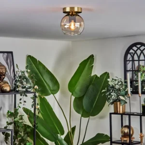 hofstein Plafonnier - Verre 15 cm Koyoto Ambre, Clair, 1 lumière* Lampes En Verre
