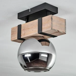 hofstein Plafonnier - Verre 15 cm Montgomery Écru, Noir, 1 lumière* Lampes Modernes