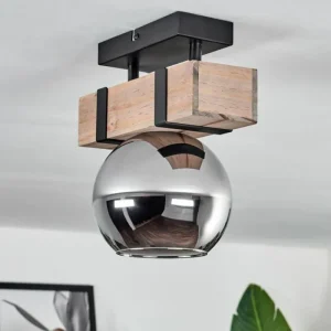 hofstein Plafonnier - Verre 15 cm Montgomery Écru, Noir, 1 lumière* Lampes Modernes