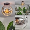 hofstein Plafonnier - Verre 25 cm Ripoll Chrome, Clair, 1 lumière* Lampes En Verre