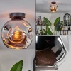 hofstein Plafonnier - Verre 25 cm Ripoll Chrome, 1 lumière* Lampes En Verre