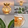 hofstein Plafonnier - Verre 20 cm Ripoll Or, Noir, 1 lumière* Lampes En Verre