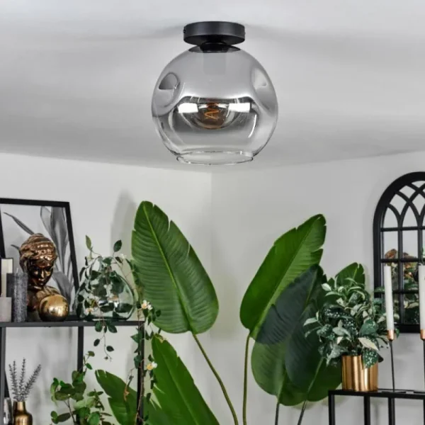 hofstein Plafonnier - Verre 25 cm Ripoll Clair, Fumé, 1 lumière* Lampes Modernes