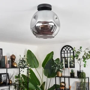 hofstein Plafonnier - Verre 25 cm Ripoll Fumé, 1 lumière* Lampes Modernes