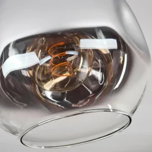 hofstein Plafonnier - Verre 25 cm Ripoll Chrome, Clair, 1 lumière* Lampes En Verre