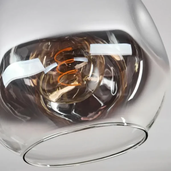 hofstein Plafonnier - Verre 25 cm Ripoll Chrome, Clair, 1 lumière* Lampes En Verre
