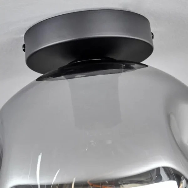 hofstein Plafonnier - Verre 25 cm Ripoll Clair, Fumé, 1 lumière* Lampes Modernes