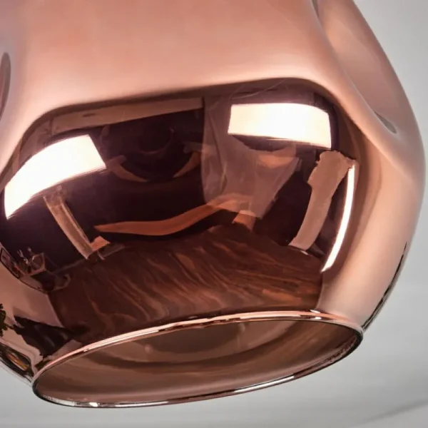 hofstein Plafonnier - Verre 25 cm Ripoll Cuivré, 1 lumière* Lampes En Verre