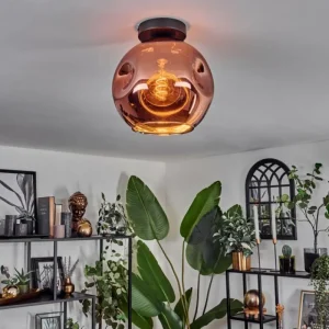 hofstein Plafonnier - Verre 25 cm Ripoll Cuivré, 1 lumière* Lampes En Verre