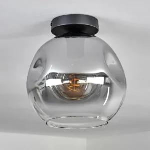 hofstein Plafonnier - Verre 25 cm Ripoll Clair, Fumé, 1 lumière* Lampes Modernes