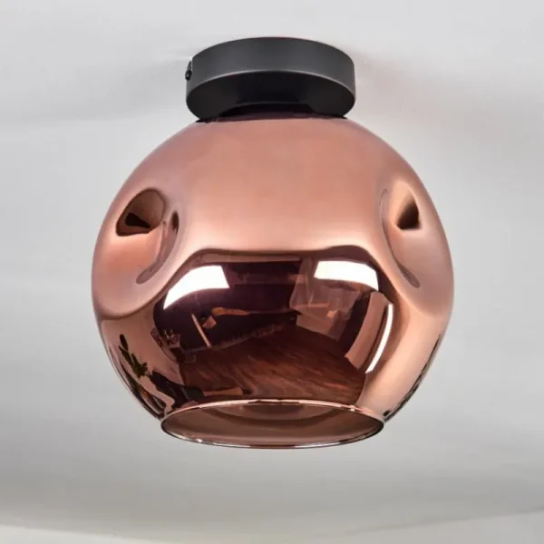 hofstein Plafonnier - Verre 25 cm Ripoll Cuivré, 1 lumière* Lampes En Verre