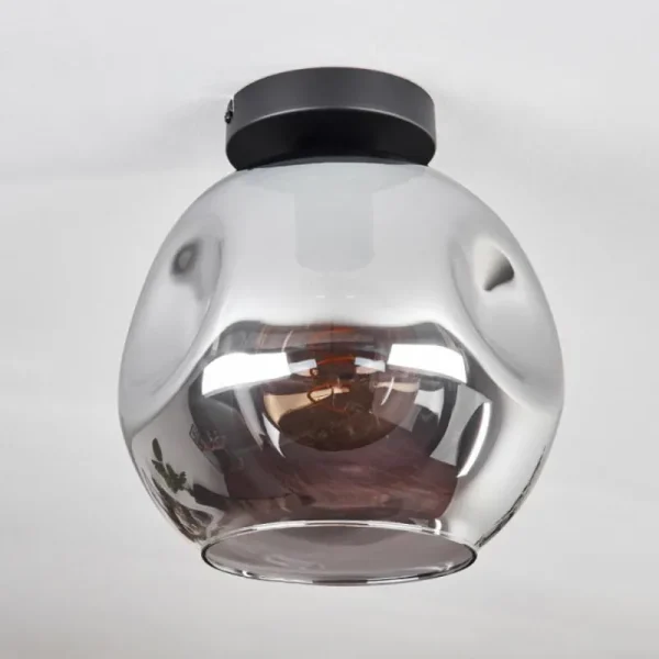 hofstein Plafonnier - Verre 25 cm Ripoll Fumé, 1 lumière* Lampes Modernes