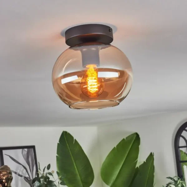 hofstein Plafonnier - Verre Apedo Ambre, 1 lumière* Lampes En Verre
