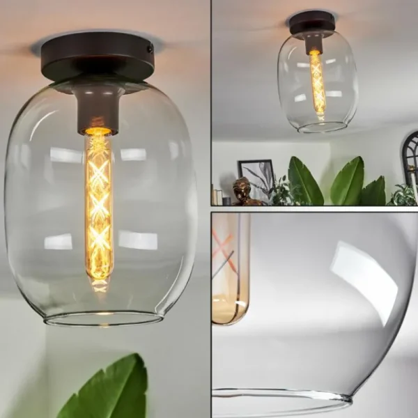 hofstein Plafonnier - Verre Apedo Clair, 1 lumière* Lampes En Verre