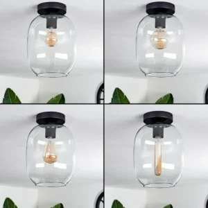 hofstein Plafonnier - Verre Apedo Clair, 1 lumière* Lampes En Verre