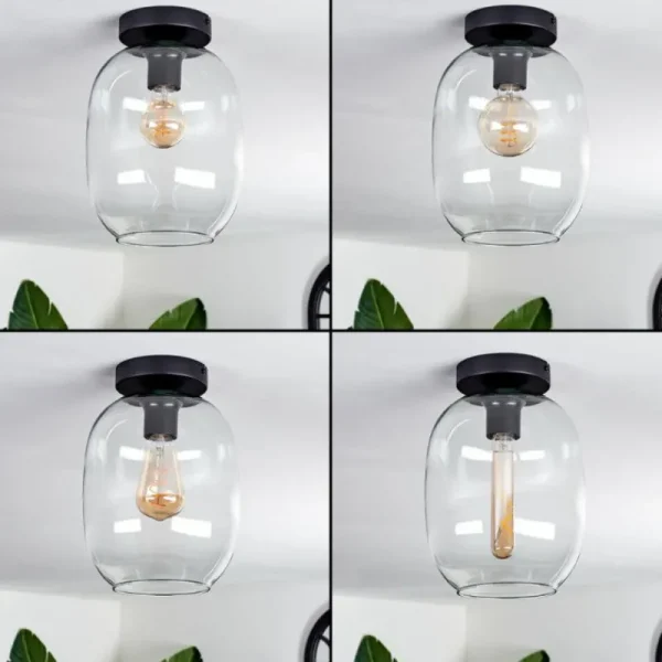 hofstein Plafonnier - Verre Apedo Clair, 1 lumière* Lampes En Verre