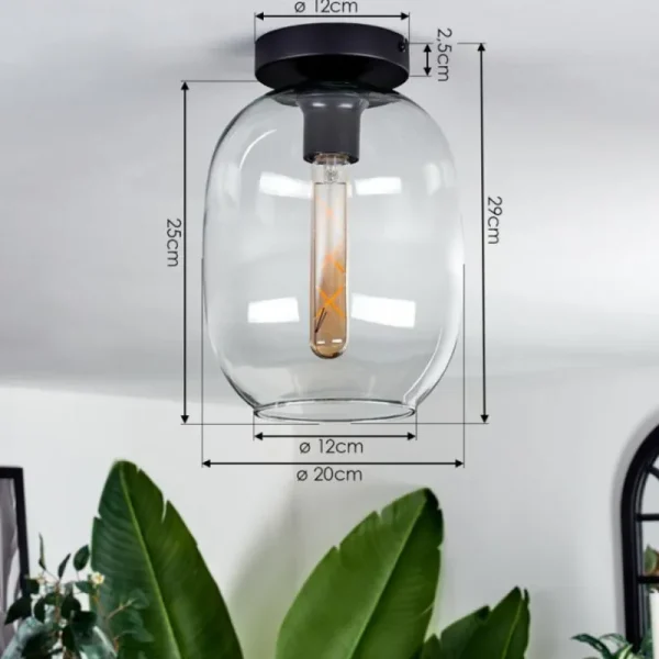 hofstein Plafonnier - Verre Apedo Clair, 1 lumière* Lampes En Verre