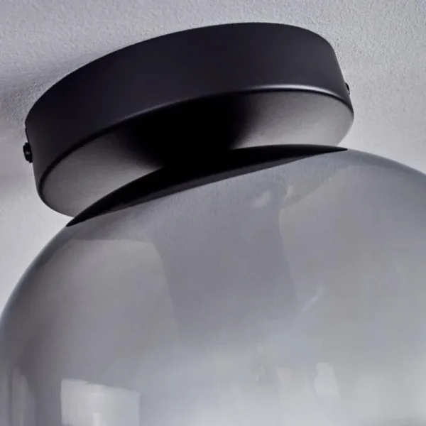 hofstein Plafonnier - Verre Apedo Clair, Fumé, 1 lumière* Lampes Modernes