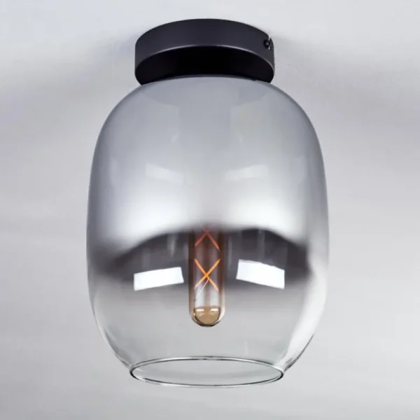 hofstein Plafonnier - Verre Apedo Clair, Fumé, 1 lumière* Lampes Modernes