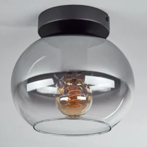 hofstein Plafonnier - Verre Apedo Clair, Fumé, 1 lumière* Lampes Modernes