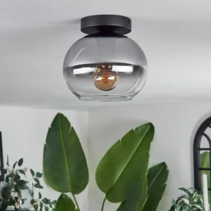 hofstein Plafonnier - Verre Apedo Clair, Fumé, 1 lumière* Lampes Modernes