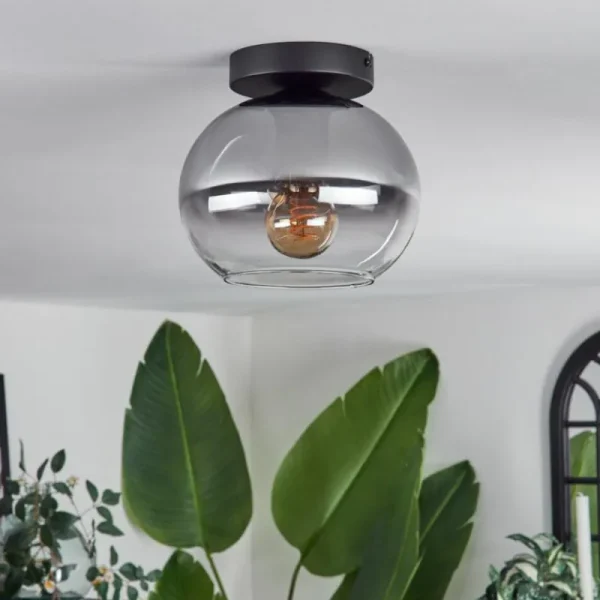 hofstein Plafonnier - Verre Apedo Clair, Fumé, 1 lumière* Lampes Modernes