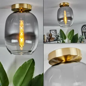 hofstein Plafonnier - Verre Apedo Laiton, 1 lumière* Lampes Modernes